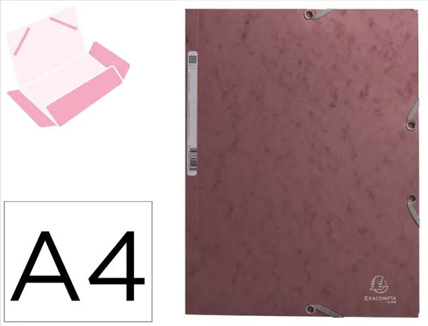 Chemise 3 rabats exacompta skandi a4 carte lustree 400gr fermeture elastique coloris vieux rose — Non classé