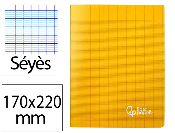 Cahier piqure liderpapel couverture pp 170x220mm 96p seyes coloris jaune — Non classé