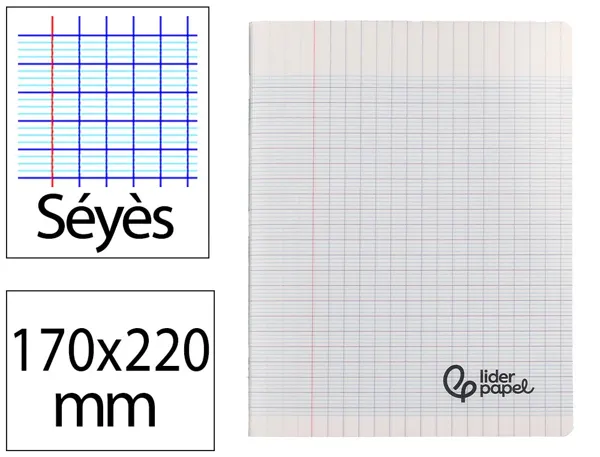 Cahier piqure liderpapel couverture pp 170x220mm 96p seyes incolore — Non classé