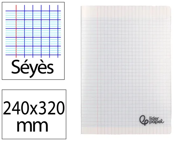Cahier piqure liderpapel couverture pp 240x320mm 96p seyes incolore — Non classé