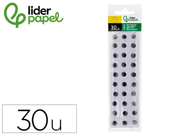 Oeil adhesif liderpapel blanc avec pupille noire sachet 30 unites — Non classé