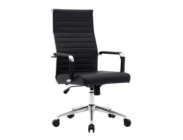 Chaise bureau q-connect bosa simil cuir base metallique haut max 1130 larg 550 prof 630mm roues premium coloris noir — Non…