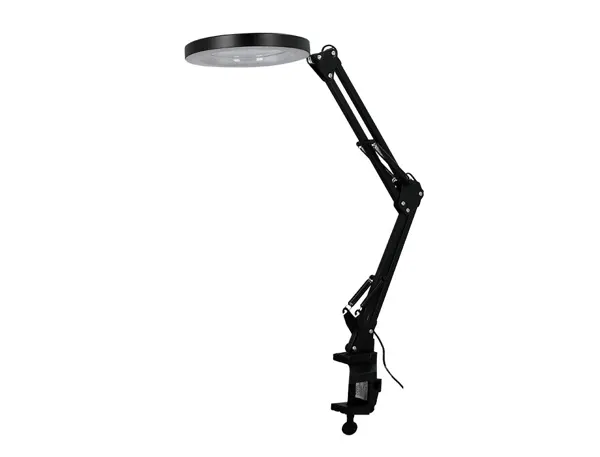 Lampe bureau q-connect hadar led 8w 380 lm aluminium avec pince et loupe bras double coloris noir — Non classé