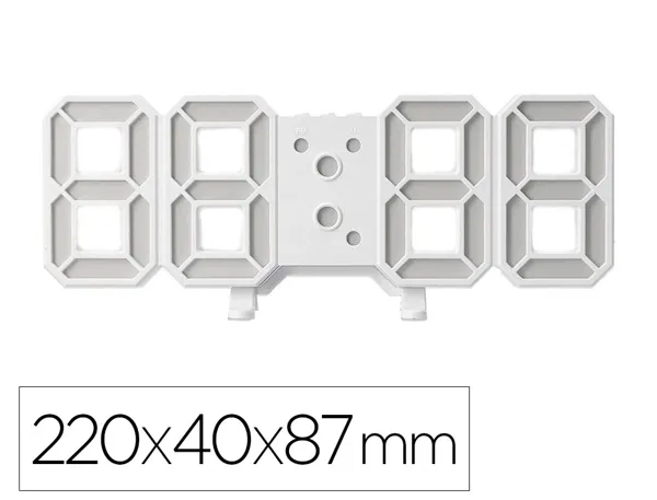 Horloge murale q-connect numerique avec temperature 3 alarmes et controle sonore dimensions 220x40x87mm — Non classé
