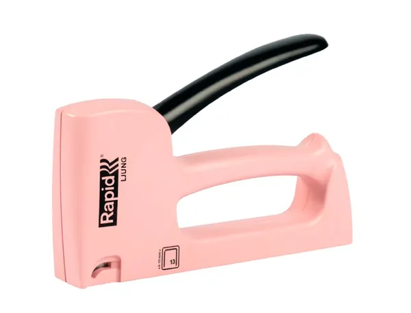 Agrafeuse murale rapid r13 ljung agrafes fil fin n13 poignee ergonomique coloris rose bruyere — Non classé