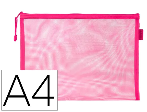 Pochette zip liderpapel a4 multiusage fermeture eclair polyester transpirable coloris rose — Non classé