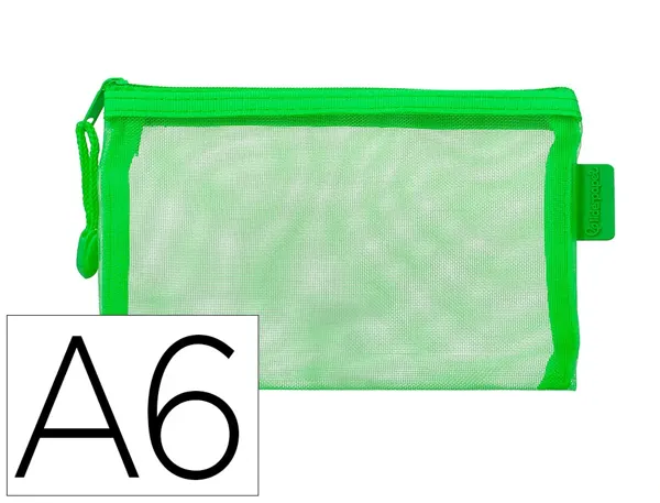 Pochette zip liderpapel a6 multiusage fermeture eclair polyester transpirable coloris vert pastel — Non classé