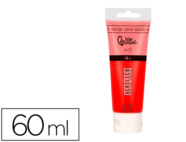 Peinture acrylique liderpapel tube en plastique de 60 ml coloris rouge carmin — Non classé