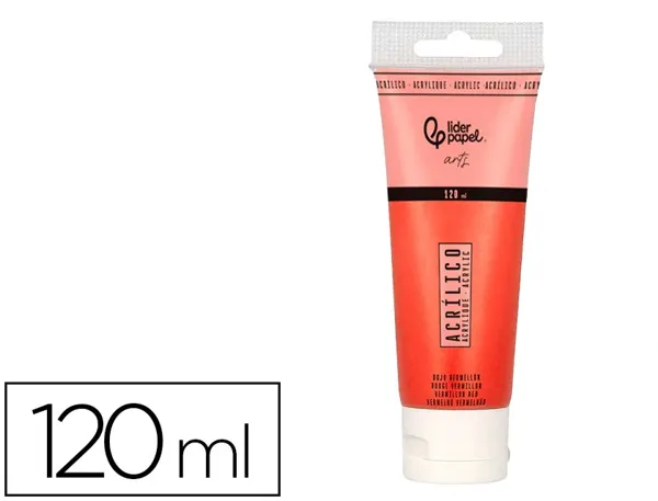 Peinture acrylique liderpapel tube en plastique de 120 ml coloris rouge vermillon — Non classé