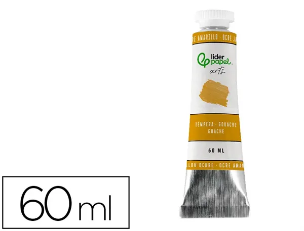Peinture gouache tempera liderpapel tube en aluminium de 60 ml coloris ocre jaune — Non classé
