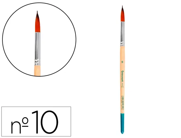 Pinceau pour peinture acrylique et aquarelle liderpapel n 10 pointe ronde en poils synthetiques — Non classé