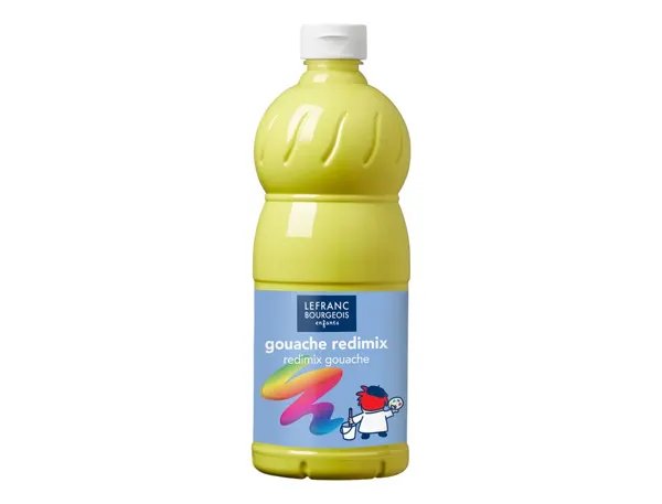 LEFRANC BOURGEOIS Gouache liquide 1.000 ml, jaune citron — Gouaches et peintures scolaire