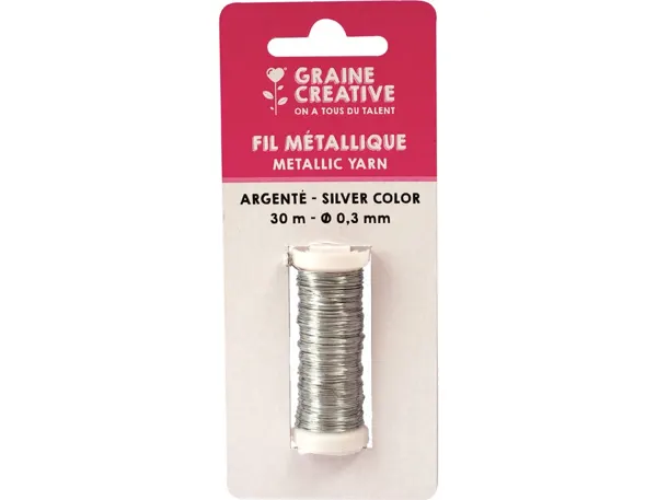 Fil metallique graine creative bobine 0,3x30m coloris argente — Non classé