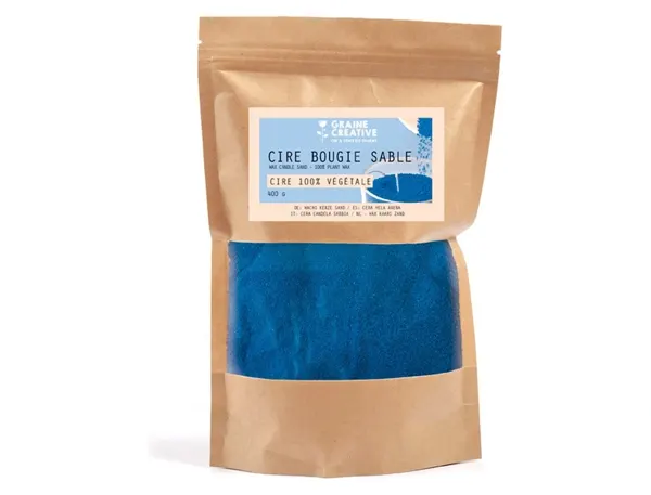 Cire bougie graine creative vegetale sable bleu 400 gr — Non classé