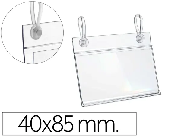 Support porte-etiquette prix q-connect 2 trous et clip pour panier metallique, etiquette 40x85 mm — Non classé