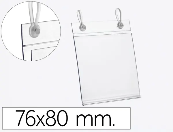 Support porte-etiquette prix q-connect 2 trous et clip pour panier metallique, etiquette 76x80 mm — Non classé