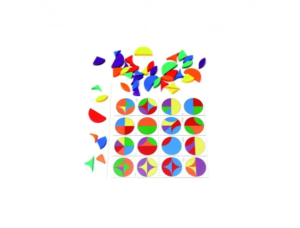 Symetrie et spatialisation rolf circle game 6 formes et 6 coloris 294 pieces 24 cartes modeles 12 supports — Non…