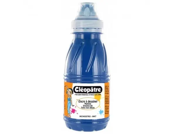 Encre a dessiner cleopatre diluable a l eau multisupports flacon de 250 ml coloris bleu outremer — Non classé