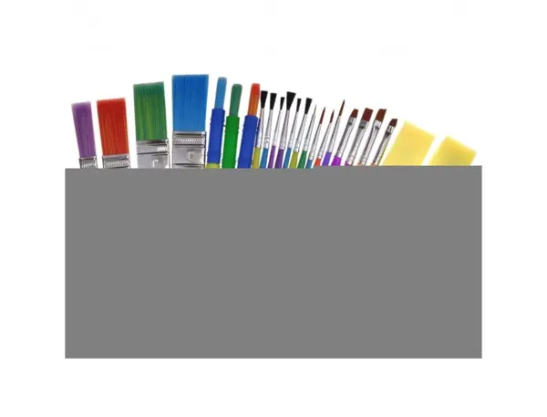 Assortiment creativite pinceaux fins et larges brosses plates pinceaux plats en mousse lot de 25 pieces — Non classé