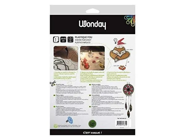 Plastique fou wonday 20x30cm coloris transparent pochette 7 feuilles — Non classé