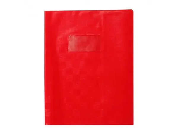 Protege-cahier clairefontaine 17x22cm plastique 22/100e 2 rabats coloris rouge — Non classé