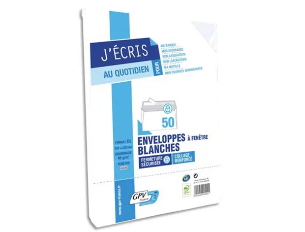 GPV Enveloppes, DL, 110 x 220 mm, sans fenêtre, blanc — Enveloppes