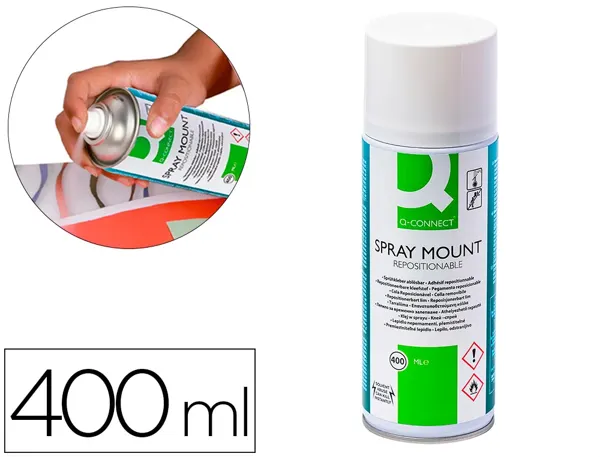 Colle aérosol q-connect multi-fonction fixation légère repositionnable grand pouvoir collant 400ml — Non classé