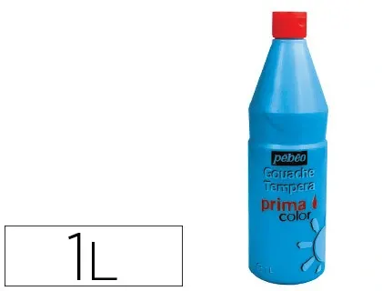 Gouache pébéo primacolor liquide inodore onctueuse application facile coloris bleu flacon 1000ml — Non classé