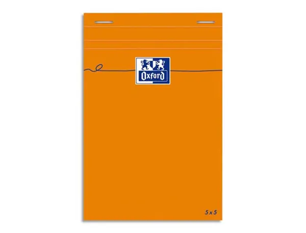 Bloc bureau oxford a6+ papier vélin surfin agrafé en tête couverture enveloppante 110x170mm 80f 80g 5x5mm orange — Non classé