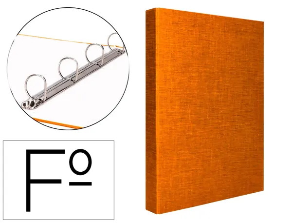 Classeur liderpapel 4 anneaux ronds 25mm a4+ carton rembordé paper coat coloris orange — Non classé
