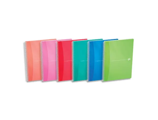 Cahier spirale oxford reliure intégrale my colours optik paper a4 21x29,7cm 180 pages 90g 5x5mm coloris assortis — Non classé