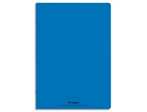 Cahier piqué conquérant classique couverture polypropylène rigide transparente a4 21x29,7cm 96 pages 90g séyès bleu — Non…