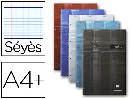 Bloc-notes pupitre clairefontaine couverture pelliculée agrafé en tête a4 90g 280 pages détachables séyès — Non classé