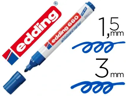 Marqueur edding e660 tableau blanc rechargeable pointe ogive tracé 1.5/3mm encre cap-off pigmentée non toxique bleu — Non…