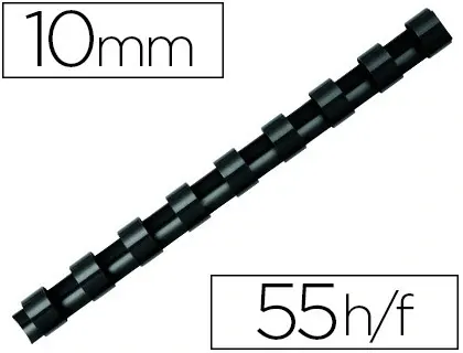 Anneau plastique à relier fellowes dos rond capacité 55f 10mm diamètre 300mm longueur coloris noir boîte 100 unités — Non…