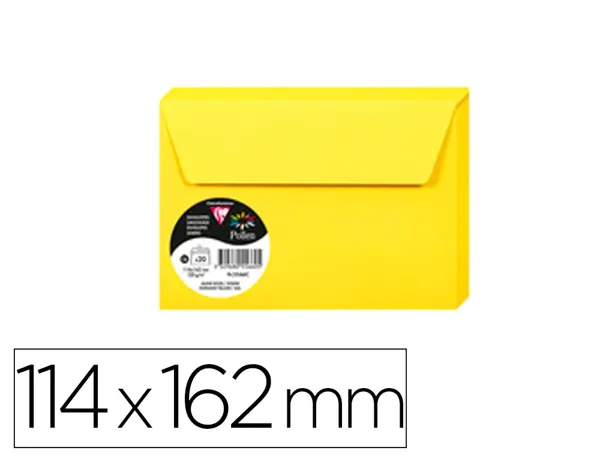 Enveloppe visite clairefontaine pollen c6 114x162mm 120g jaune soleil étui 20 unités — Non classé