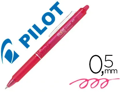 Roller pilot frixion clicker écriture moyenne 0.35mm encre effaçable gomme sertie grip prehensio rechargeable rose — Non…