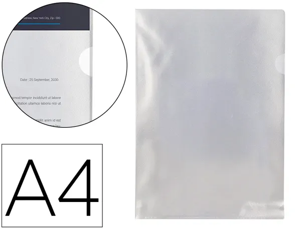 Pochette coin q-connect polypropylène grainé économique 12/100e incolore transparent sachet 10 unités — Non classé