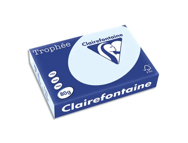 Papier couleur clairefontaine trophée multifonction a4 80g/m2 bleu pastel paquet 500 feuilles — Non classé