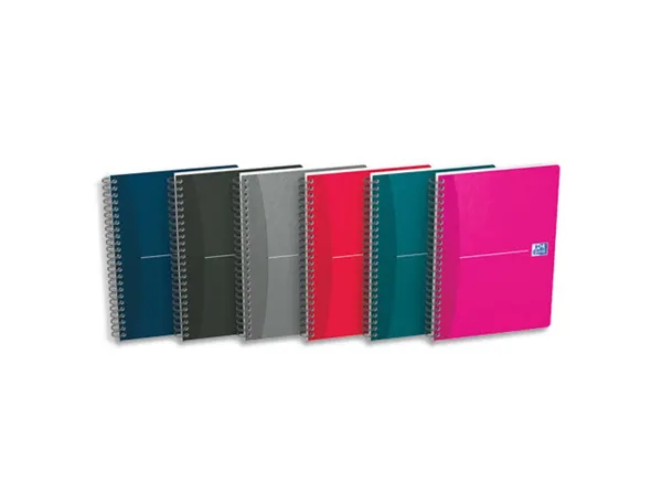 Cahier spirale oxford couverture pelliculée reliure intégrale optik paper a5 14,8x21cm 180 pages 90g 5x5mm assortis — Non…