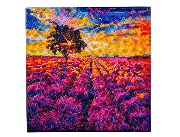 Kit tableau broderie diamant sans marque 30x30cm coloris lavande — Non classé