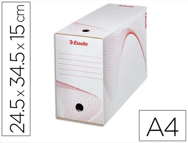 Boîte archives esselte standard carton ondulé recyclable a4 245x345mm dos 150mm assemblage manuel facil coloris blanc — Non…