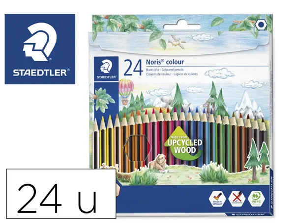 STAEDTLER Crayon de couleur Noris Colour, étui carton de 24 — Fournitures