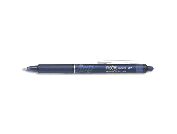 Roller pilot frixion clicker écriture moyenne 0.35mm encre effaçable gomme sertie grip prehension rechargeable bleu nuit —…