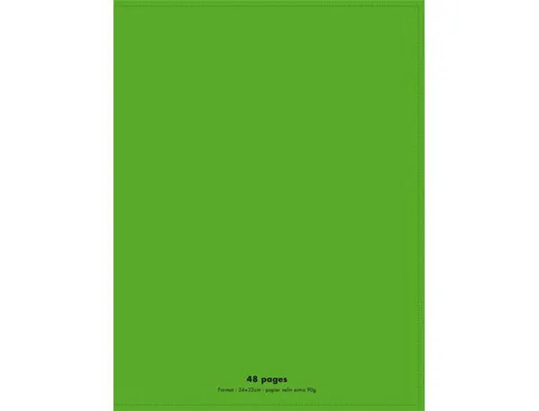 Cahier piqué conquérant classique couverture polypropylène rigide transparente a4+ 24x32cm 48 pages 90g séyès vert — Non…