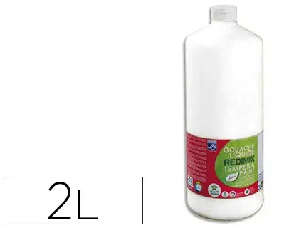 Gouache lefranc bourgeois liquide redimix non toxique fluide couvrante prête à l'emploi blanc flacon 2000ml — Non classé