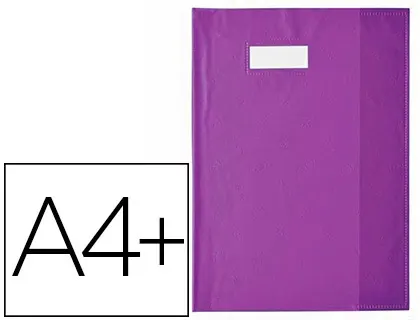 Protège-cahier elba styl'sms pvc opaque 12/100e sans phtalates porte-étiquette et étiquette a4+ 240x320mm violet — Non classé