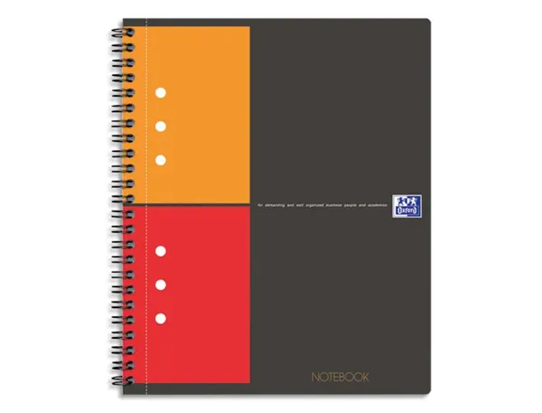 Cahier notebook oxford optik paper couverture rigide a5+ 16,9x21cm 160 pages 5x5mm feuilles détachables perforées noir —…