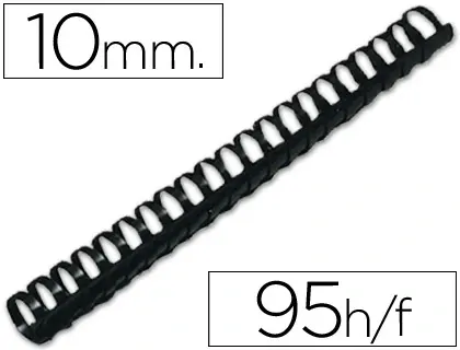 Anneau plastique à relier q-connect capacité 50f 10mm diamètre coloris noir boîte 100 unités — Non classé