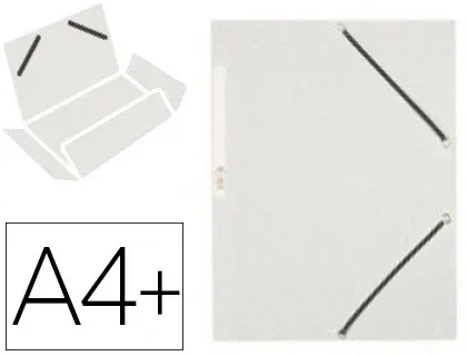 Chemise q-connect carte lustrée 375g pour documents a4 320x243mm 3 rabats coloris blanc — Non classé